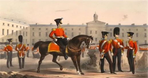 Regiment review at Richmond Barracks. Credit: Richmond Barracks Collection (J.M. Lynch after M.A. Hayes)