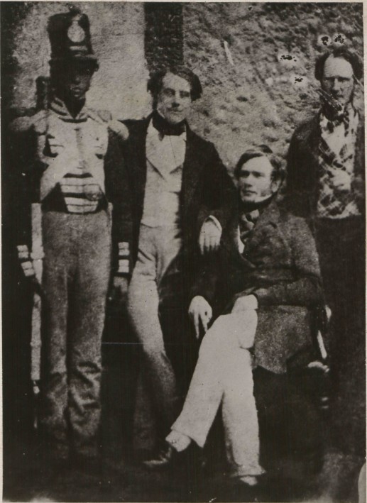 Thomas Francis Meagher and William Smith O'Brien, under arrest in 1848 with a soldier and jailer, probably in Kilmainham Gaol. Credit: Kilmainham Gaol (possibly by Leone Glukman).