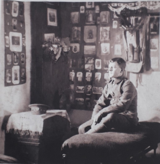 Soldier’s bed in barracks dormitory. Credit: Unknown