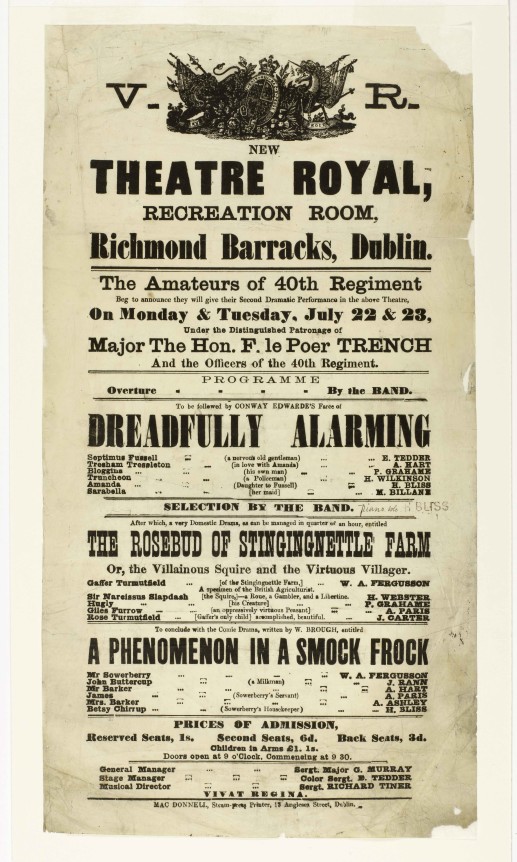 Theatre poster for Richmond Barracks. Credit: National Museum of Ireland.