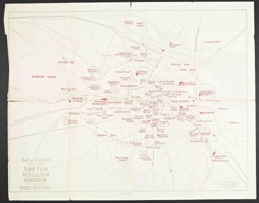 A military style map of the Easter rebellion. Credit: National Library of Ireland.