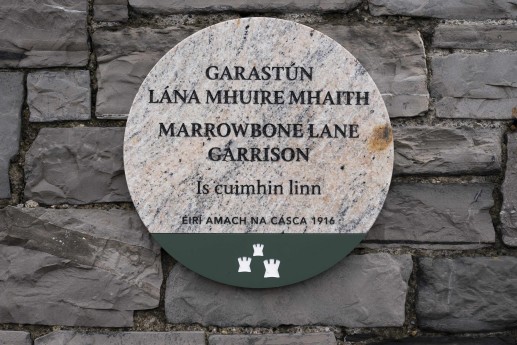 Marrowbone Lane Garrison Plaque. Credit: Dublin City Council.
