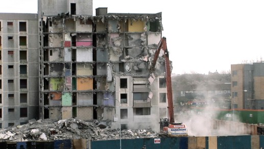 Demolition of St Michaels’ Estate. Credit: Joe Lee from film ‘Barrack Square Estate’.
